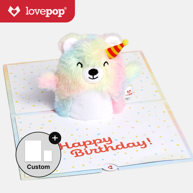 곰인형 생일축하 팝업 카드