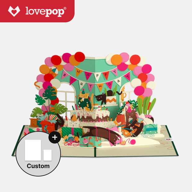 고양이들의 생일 대소동 팝업 카드